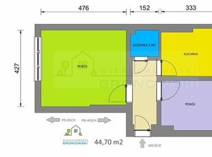 (REZERWACJA) - 1 PIĘTRO – 44,70 m2