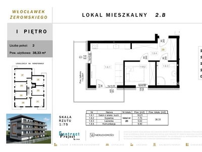 Żeromskiego 5A | 2B - 38,33 m2