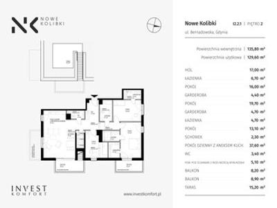 Apartament 135,80 m², piętro 2, oferta nr I2.2.1