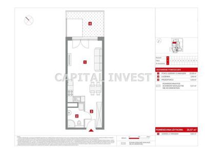 Mieszkanie na sprzedaż 1 pokój Kraków, 30,57 m2, parter