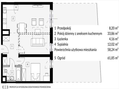 Nowe mieszkanie dwupokojowe(NrA03)