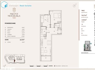 Aktualny Apartament M.82 | Młyny Mogilska Noho