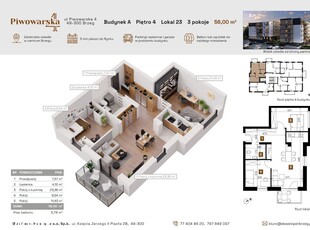 Mieszkanie o powierzchni 56,00 m2