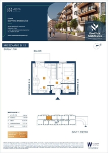 2 pokojowe mieszkanie Eco Vista Stabłowice B. 1.5