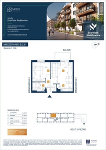 2 pokojowe mieszkanie Eco Vista Stabłowice B.2.6