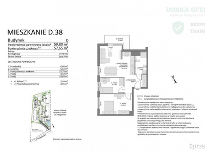 3 pok 59m2 balkon 5m2 IIQ25 Zach-Płn