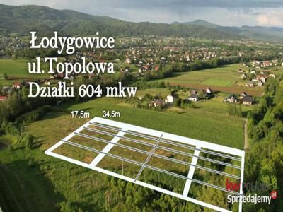 Działka na os.Topolowym w Łodygowicach 604 mkw