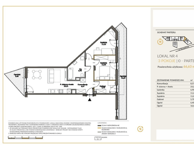 3pok, 66,63m², dwa ogródki, 4Q24