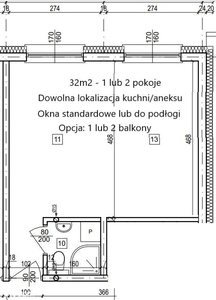 Lokal M2-3 32m2 z aneksem lub kuchnią + antresola