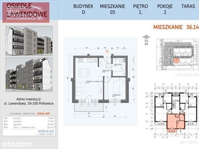 Nowe budownictwo-36,05 m2-2 pok. Lawendowa, Polkow