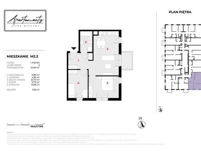 Mieszkanie, 55,36 m², Tychy