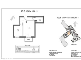 Mieszkanie Nr 22 - Piętro II - 44,84m2