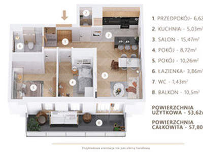 Mieszkanie na sprzedaż, 58 m², Olsztyn Śródmieście