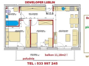 Mieszkanie Lublin 55.36m2 3-pok