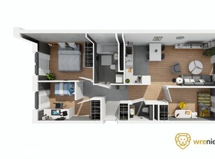 3-pokojowe mieszkanie 55m2 + balkon