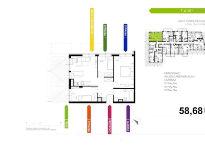 Apartament z tarasem, dwoma miejscami i komórką