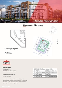 Nowe mieszkanie 42,38 m2 z dużym tarasem, B2 4.05