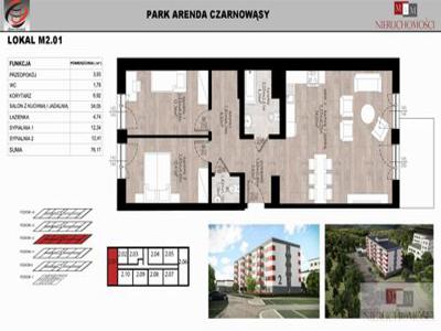 Mieszkanie na sprzedaż 3 pokoje Czarnowąsy, 76,17 m2, 2 piętro